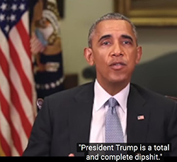 Screenshot Barack Obamas manipulierte Rede